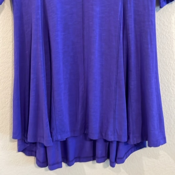 Soft Surroundings Women's Shirt Medium Purple Longline Coastal Grandma Classic - Picture 8 of 15